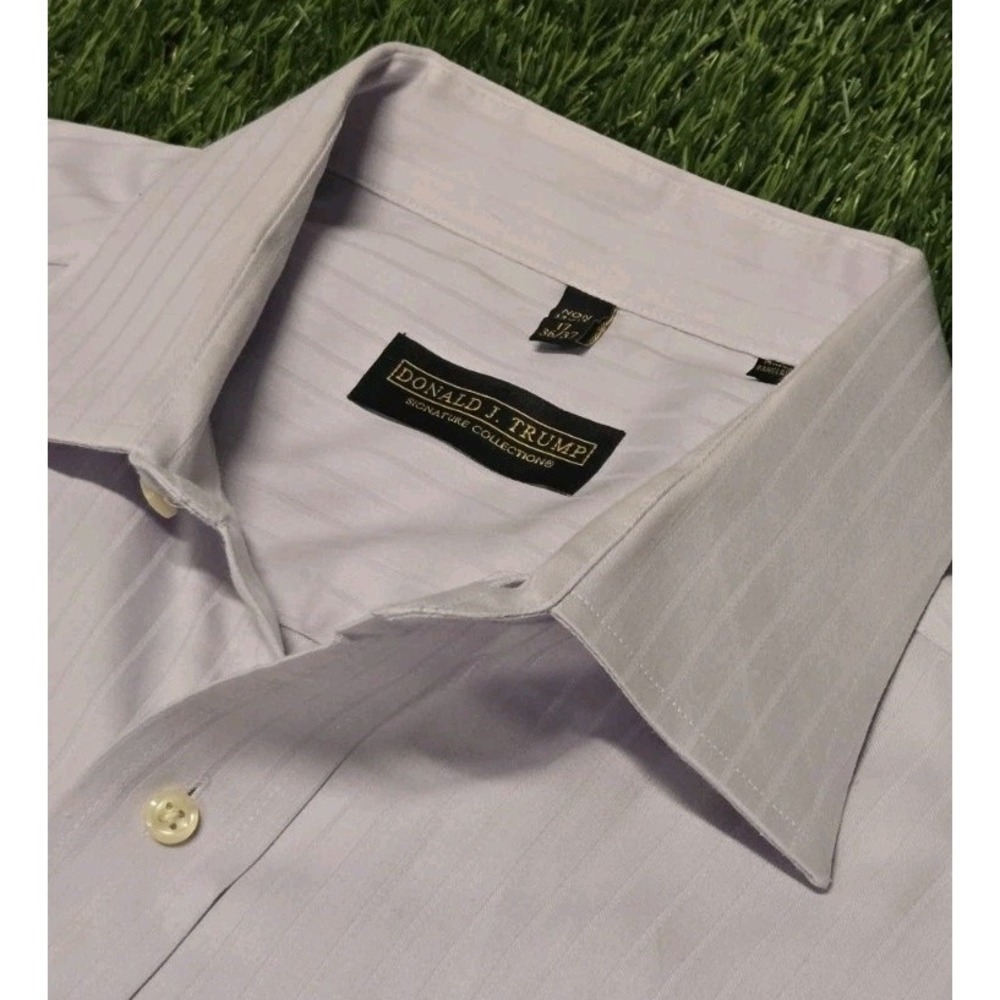 Donald J Trump Signature Collection‎ Shirt 17 36/37 Lavender Striped Non-Iron